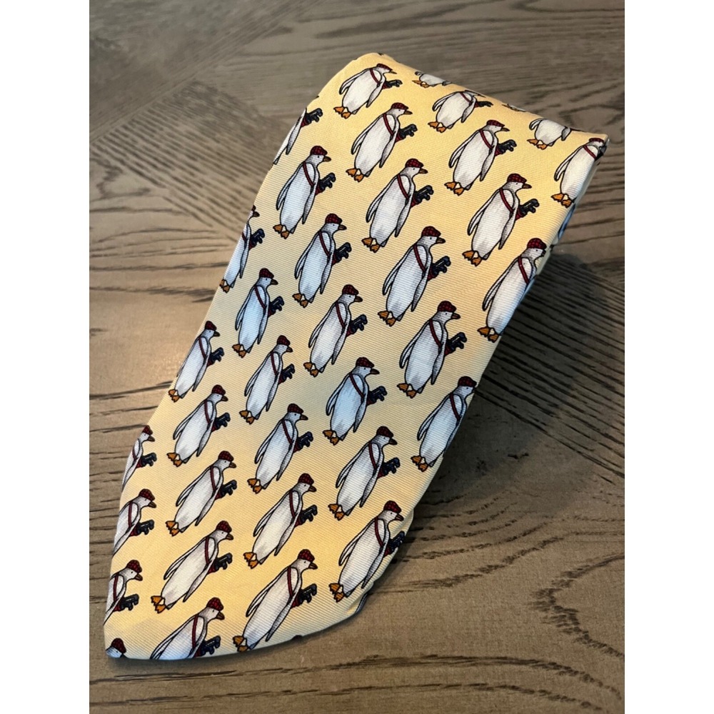 Brooks‎ Brothers Makers Silk Tie Penguin "GOLFER" Made in USA 58x3.5